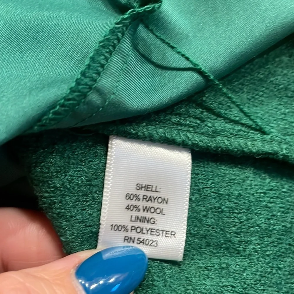 Banana Republic women’s wool rayon mini skirt emerald green expose zipper 8
